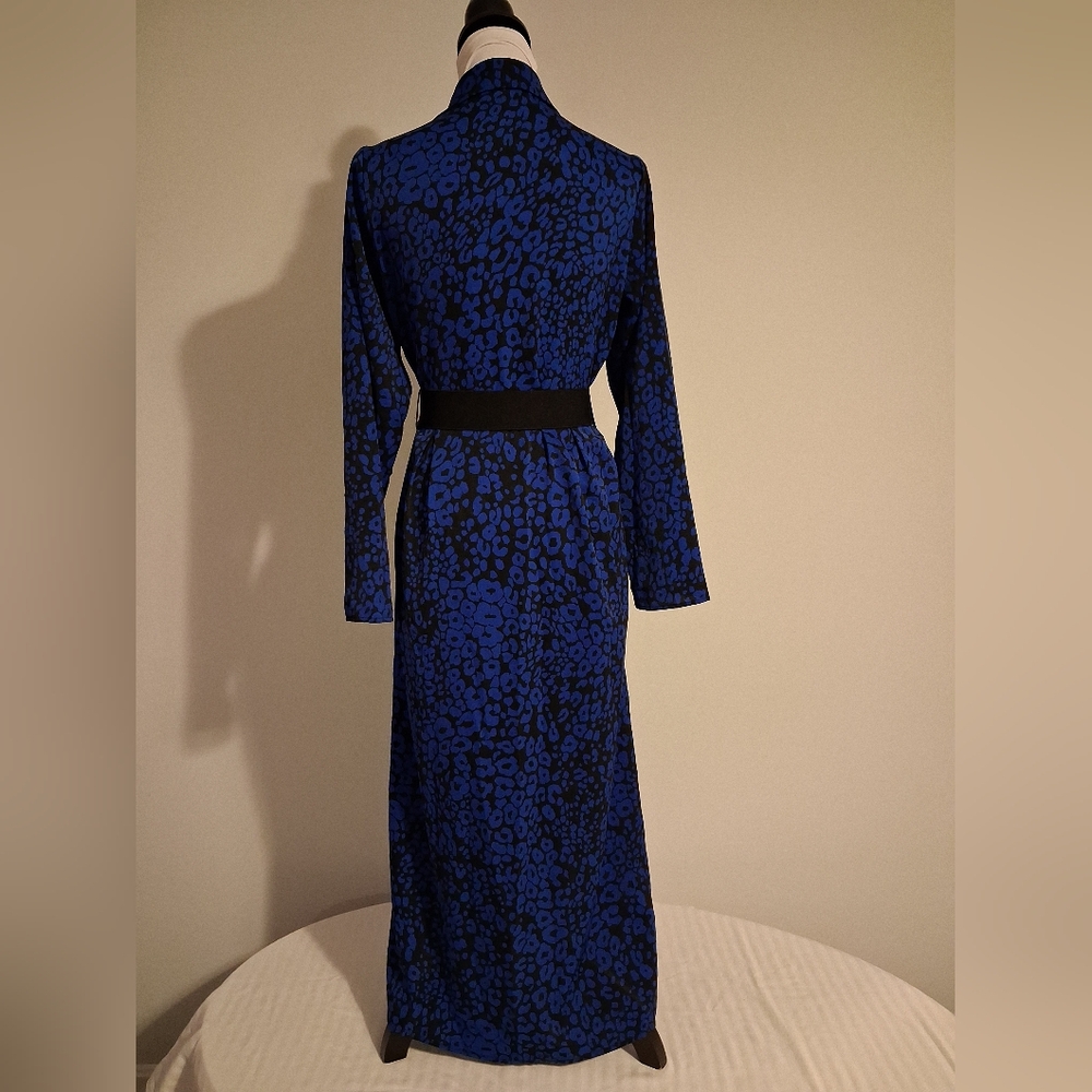 Black And Blue Long Sleeve Dress Size Small - Picture 3 of 10